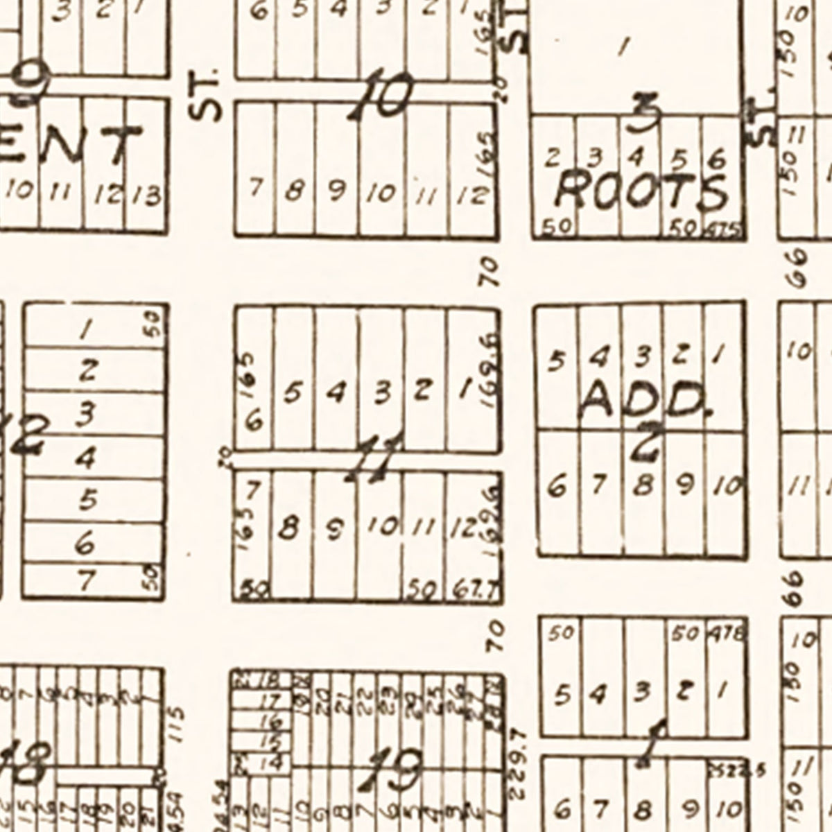 Restored historic details from the 1928 city map of Elysian, Minnesota