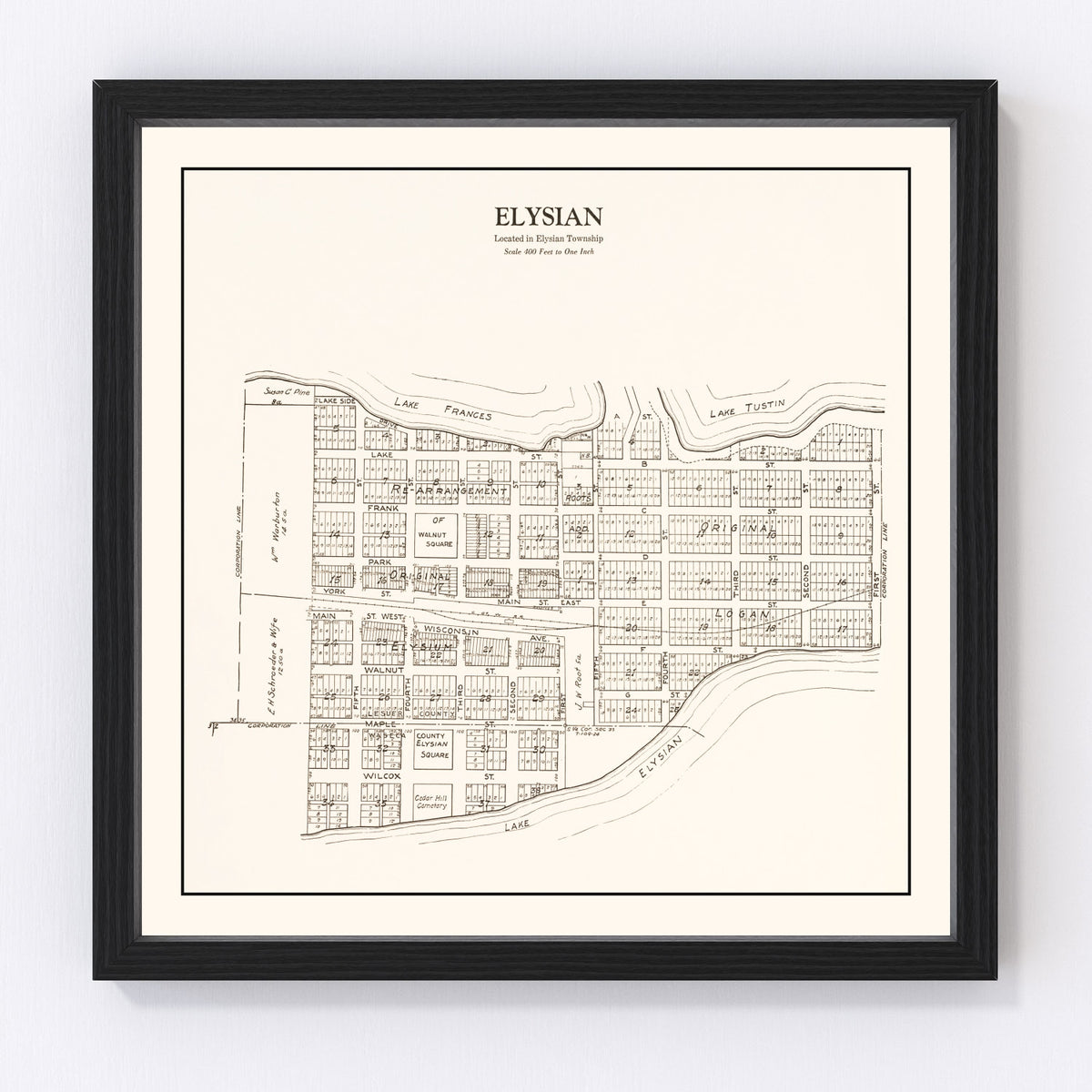 Elysian Vintage Map 1928