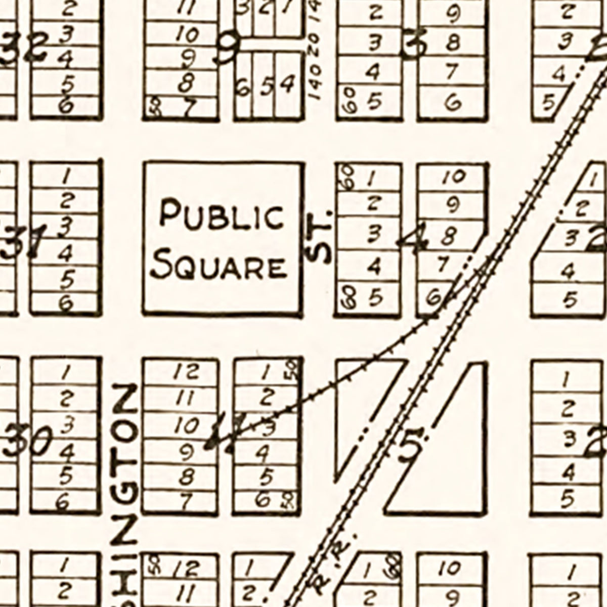 Restored historic details from the 1928 city map of Kasota, Minnesota