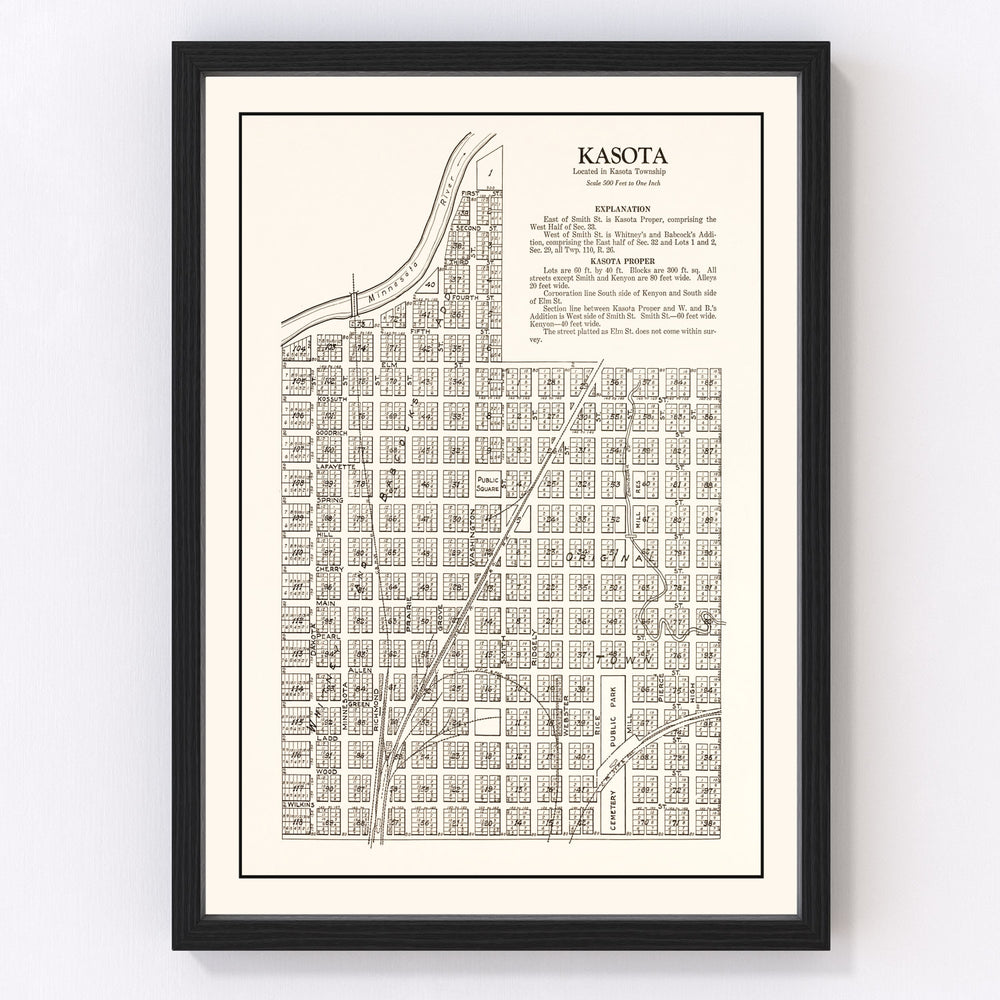 Kasota Vintage Map 1928