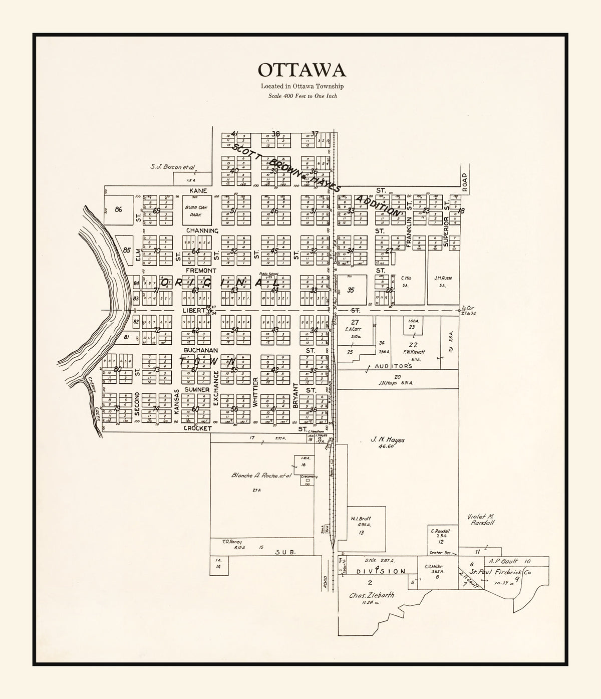 Preview of Vintage Map of Ottawa, Minnesota 1928
