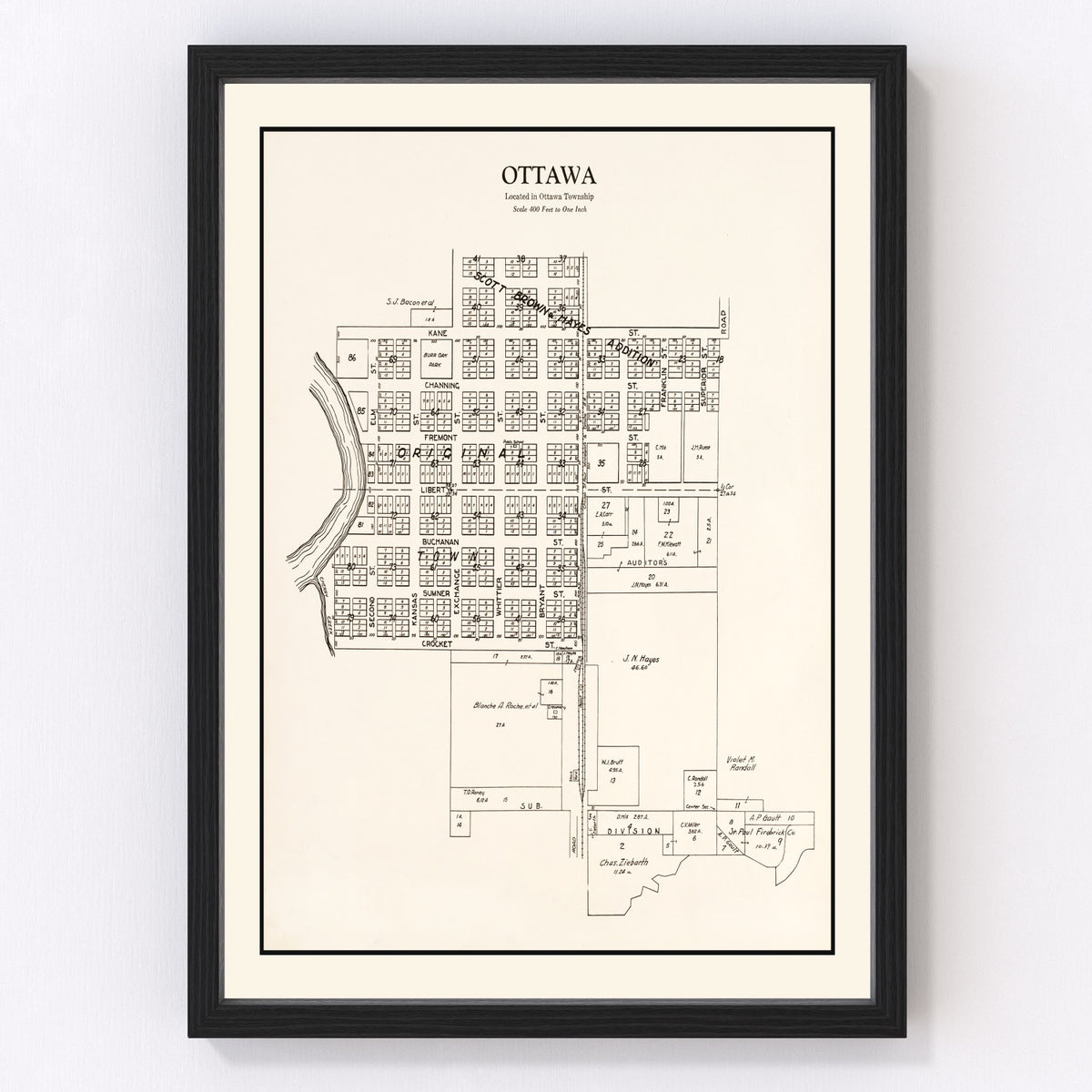 Ottawa Vintage Map 1928
