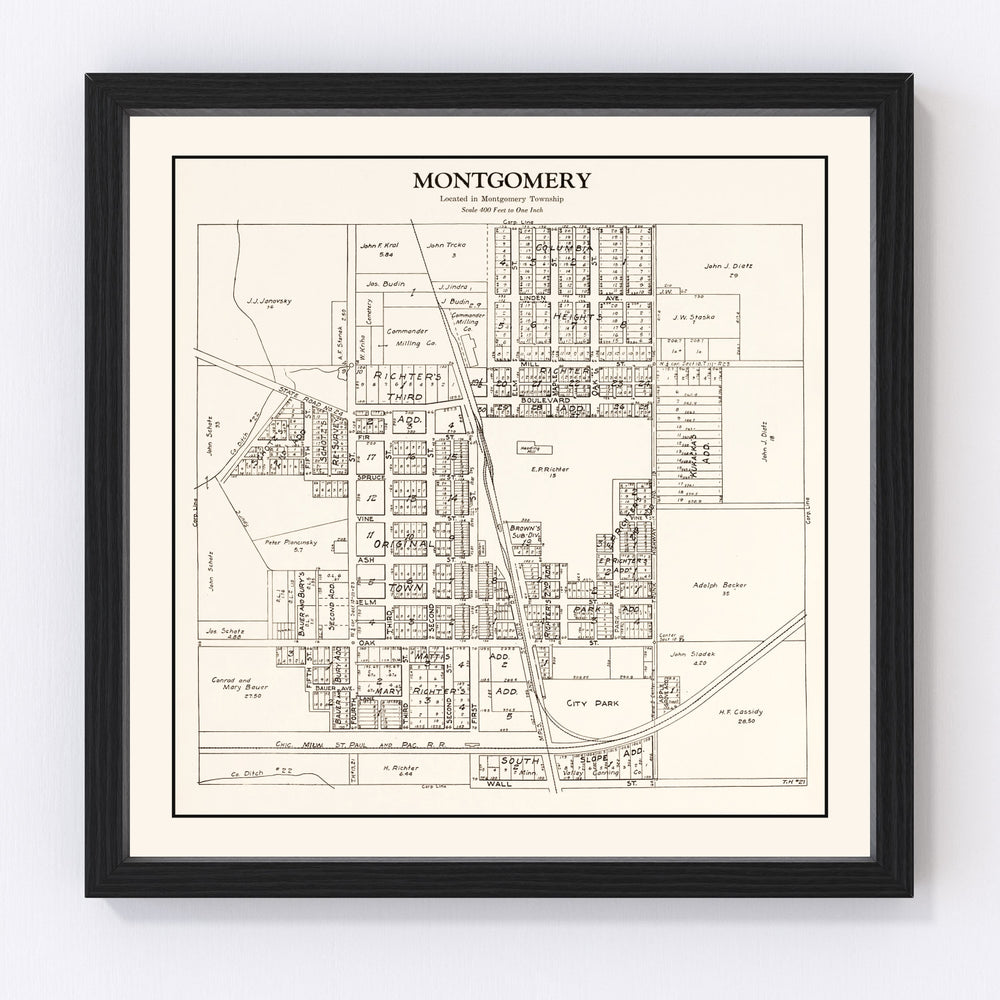 Montgomery Vintage Map 1928