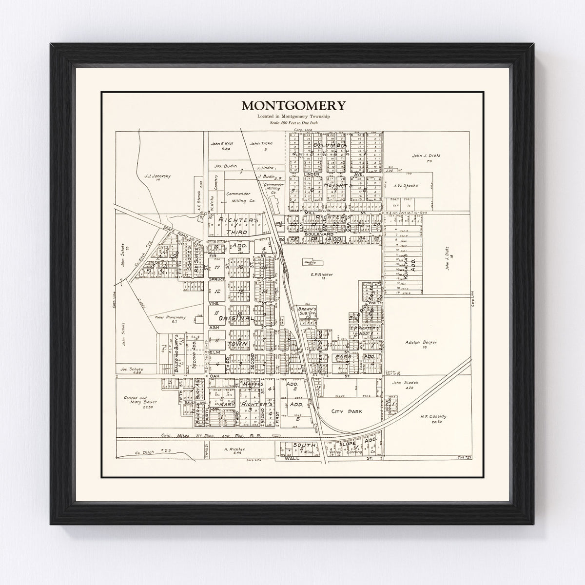 Montgomery Vintage Map 1928