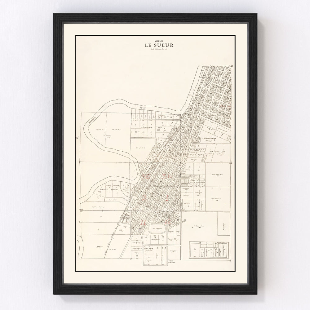Le Sueur Vintage Map 1928