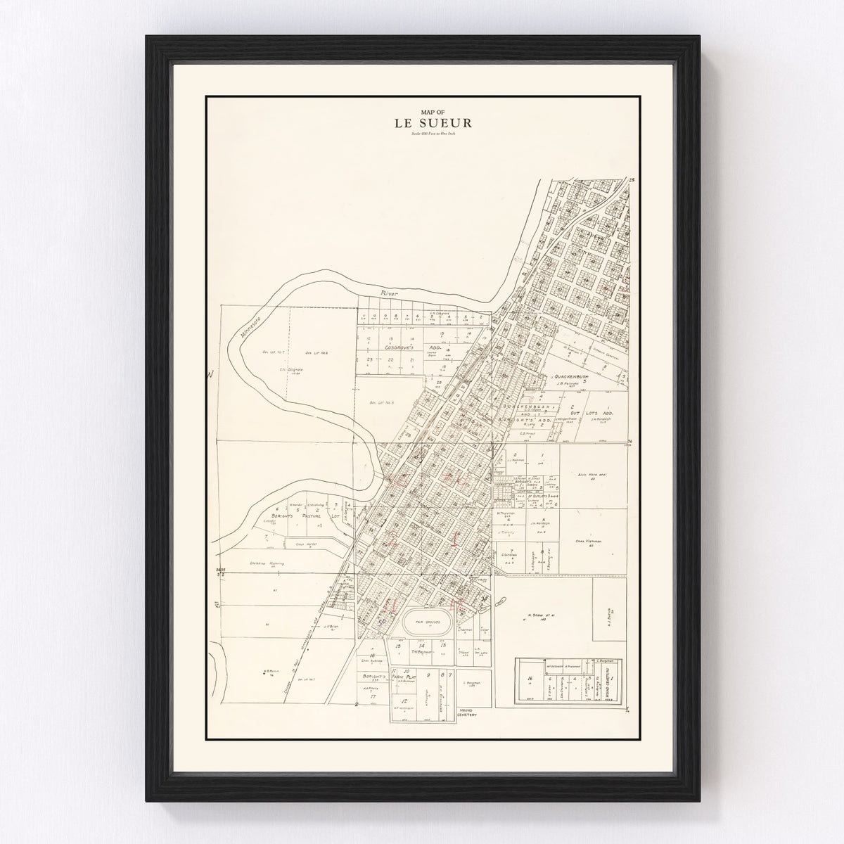 Le Sueur Vintage Map 1928
