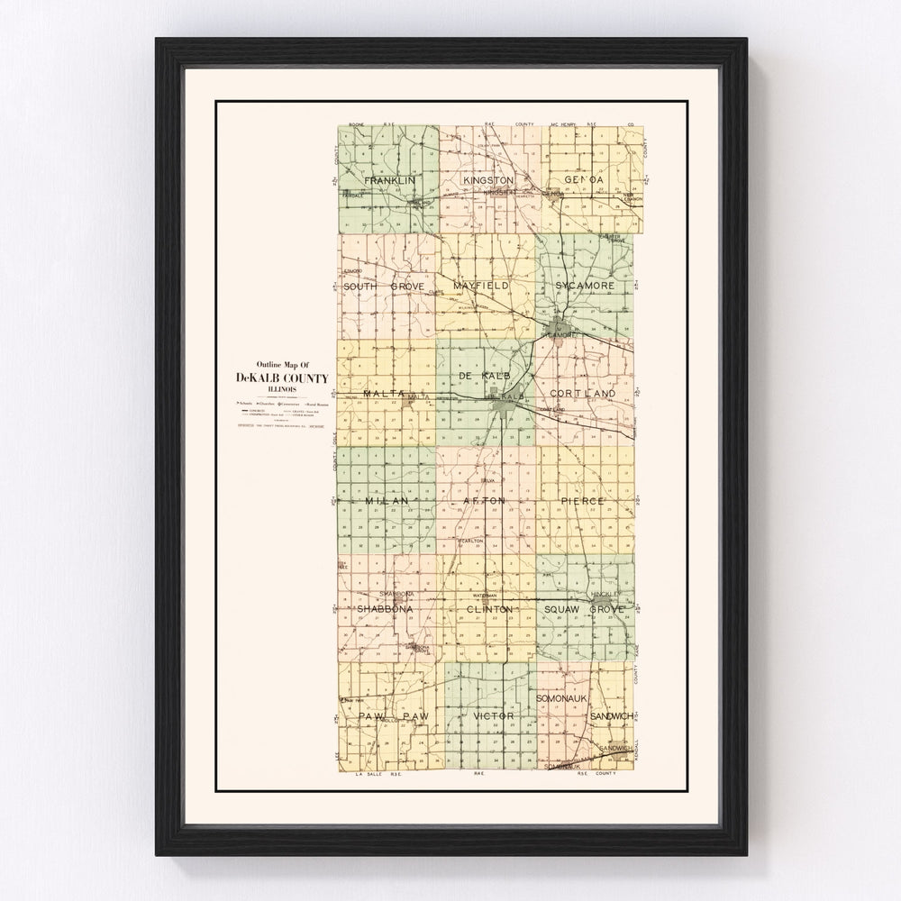 De Kalb County Vintage Map 1929