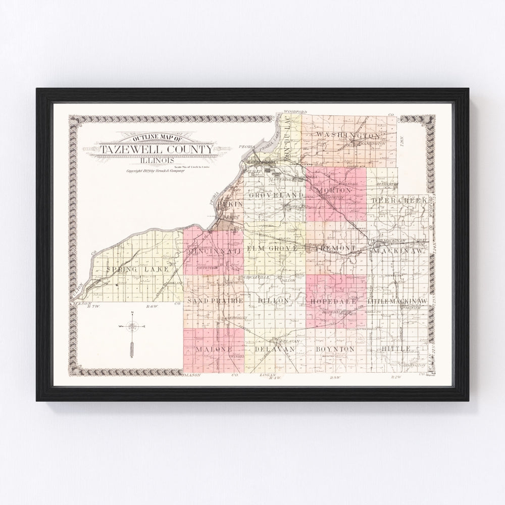 Tazewell County Vintage Map 1929