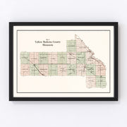 Yellow Medicine County Vintage Map 1929