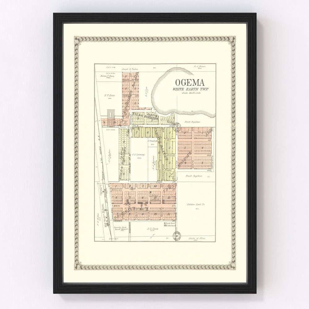 Ogema Vintage Map 1929