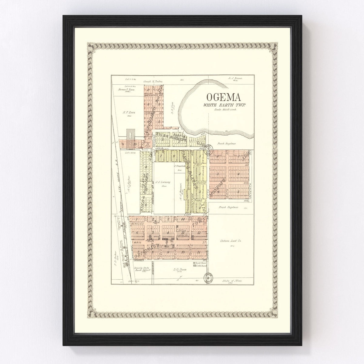 Ogema Vintage Map 1929