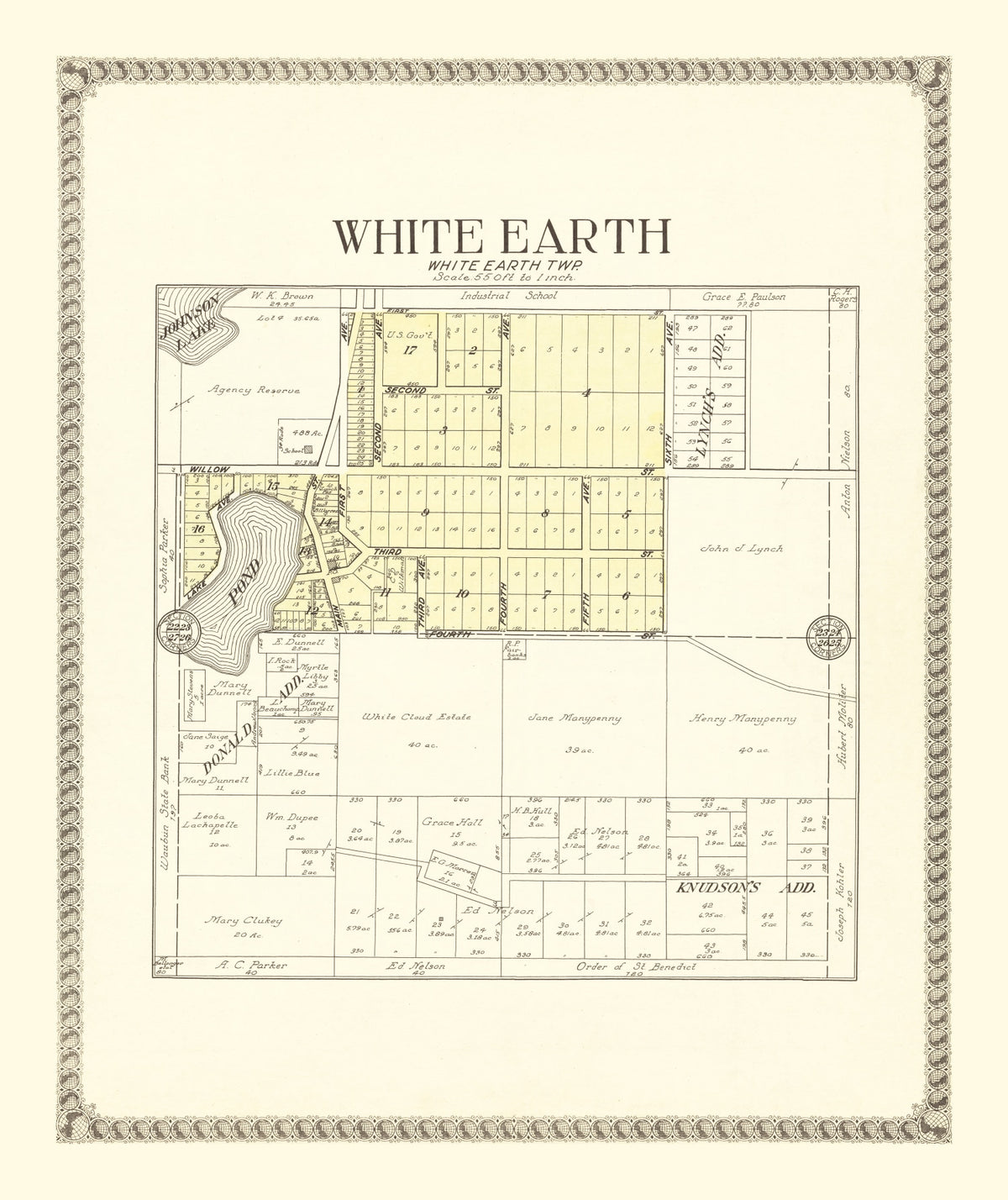 Preview of Vintage Map of White Earth, Minnesota 1929