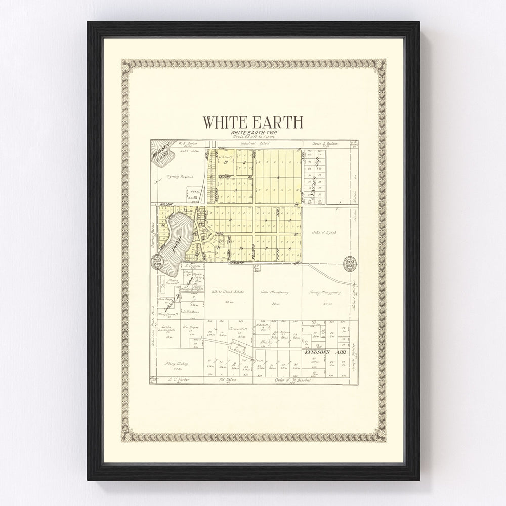 White Earth Vintage Map 1929