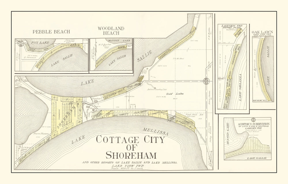 Vintage Map of Shoreham, Minnesota 1929 print style example