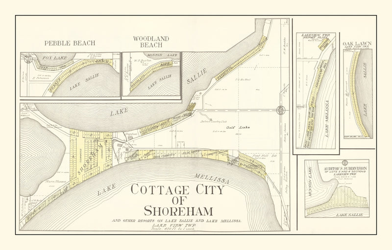 Size comparison using Vintage Map of Shoreham, Minnesota 1929