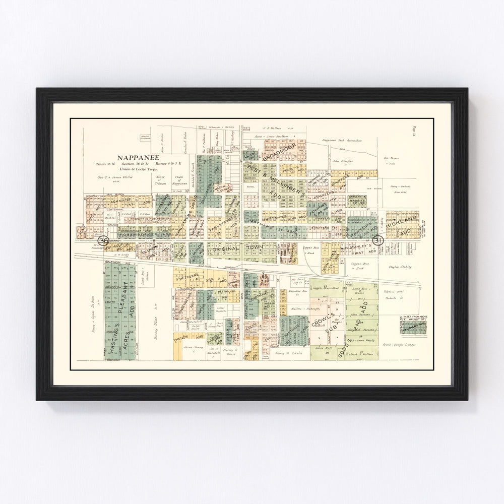 Nappanee Vintage Map 1929