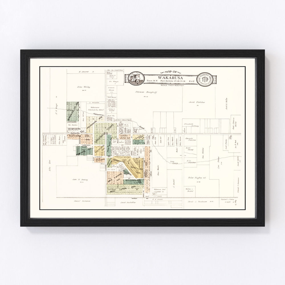 Wakarusa Vintage Map 1929