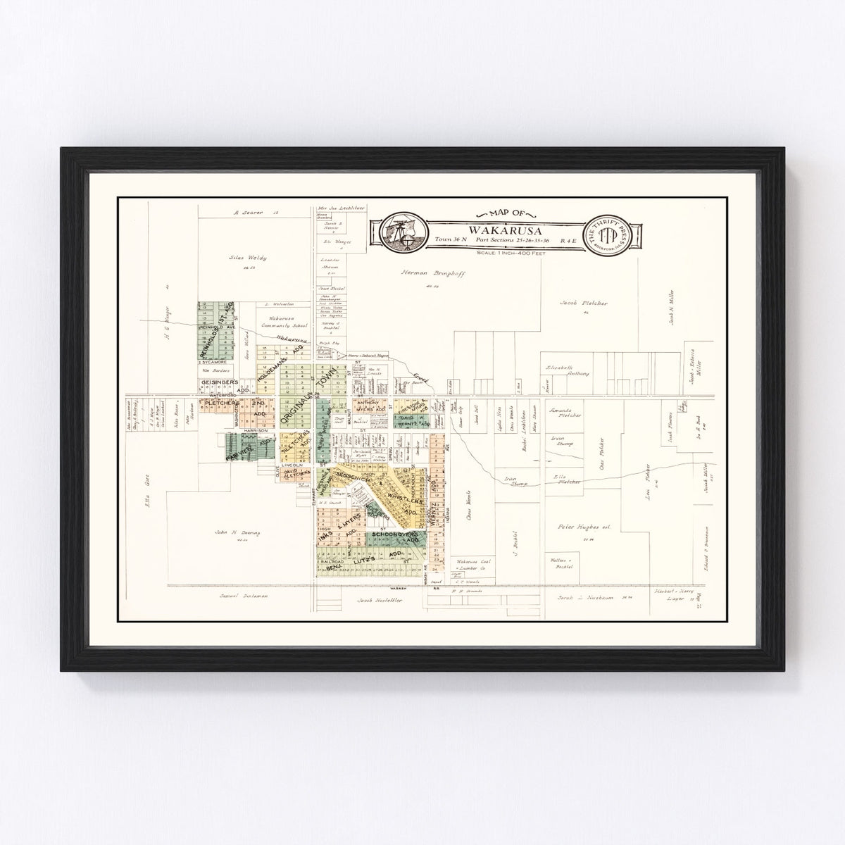 Wakarusa Vintage Map 1929