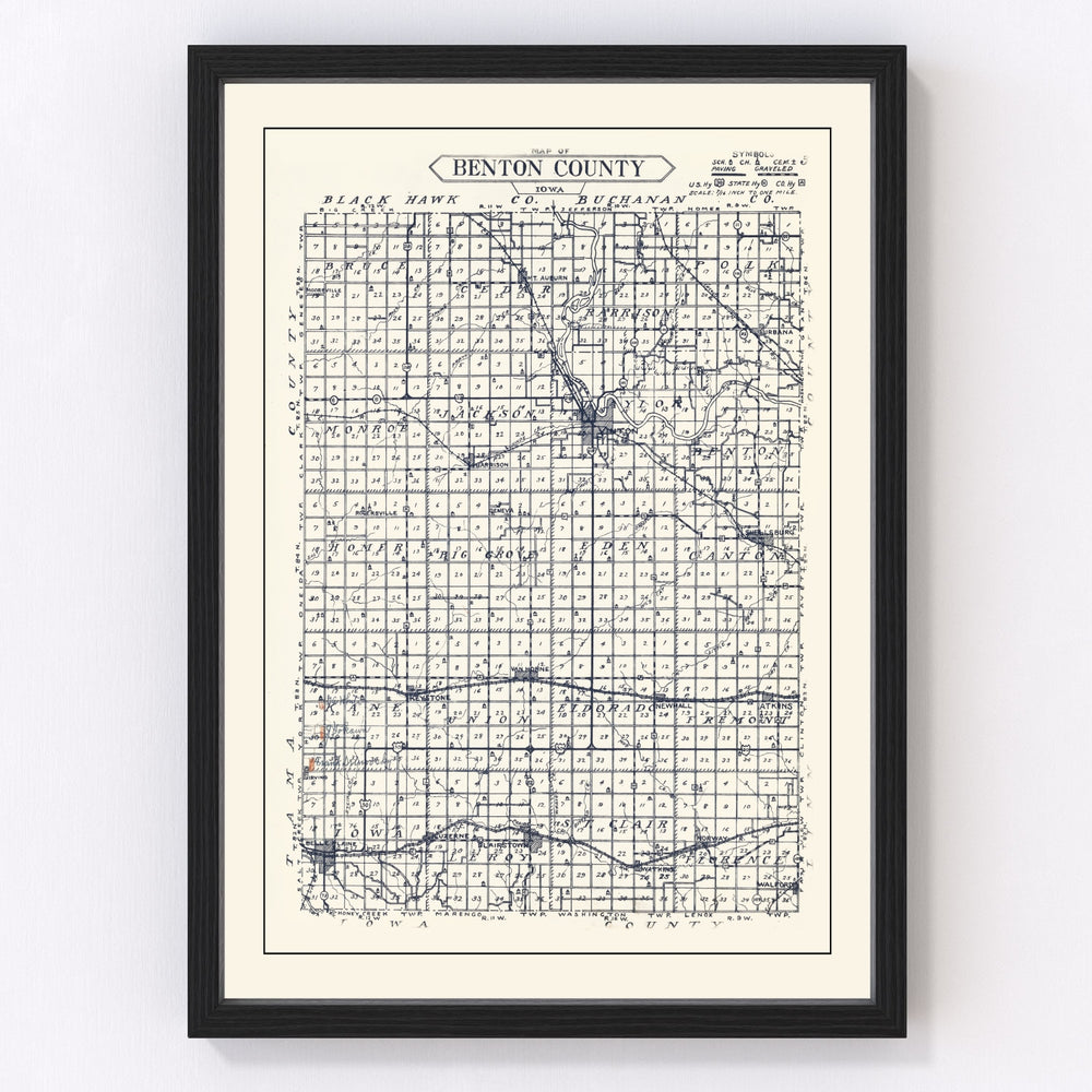 Benton County Vintage Map 1930