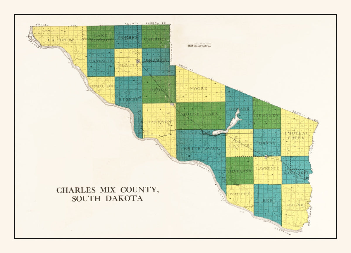 Preview of Vintage Map of Charles Mix County, South Dakota 1931