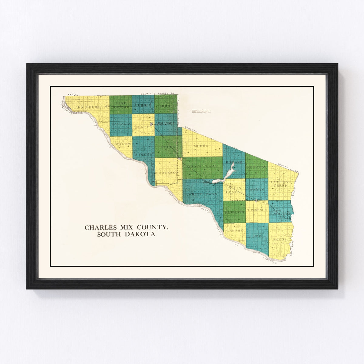 Charles Mix County Vintage Map 1931