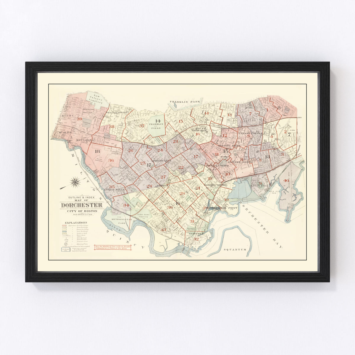 Dorchester Vintage Map 1933