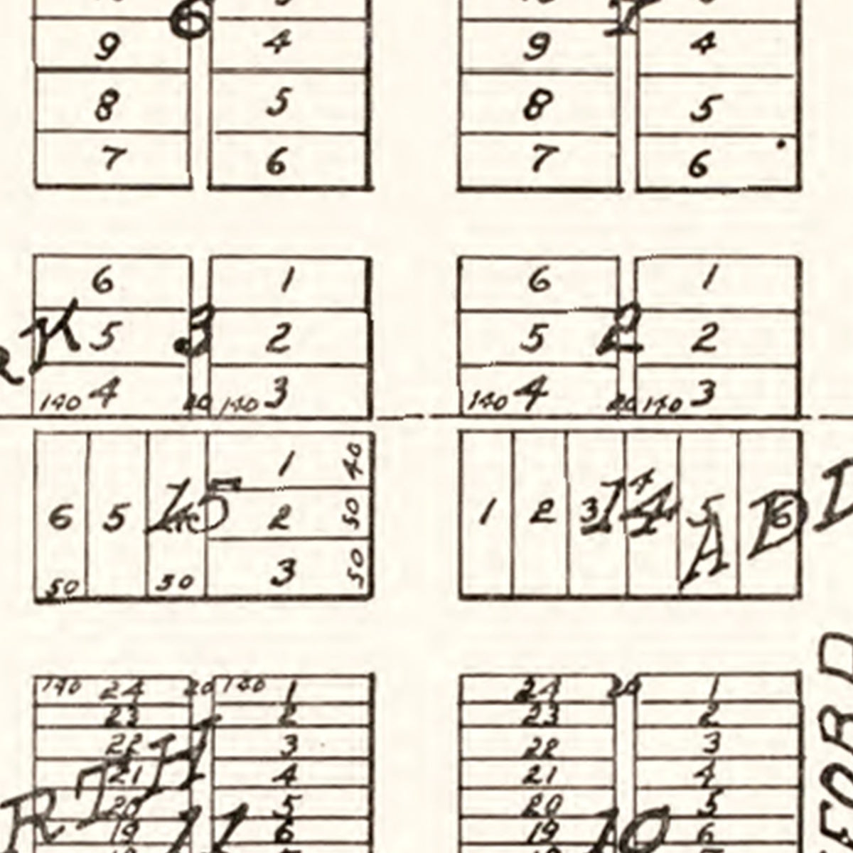Restored historic details from the 1937 city map of Ray, North Dakota