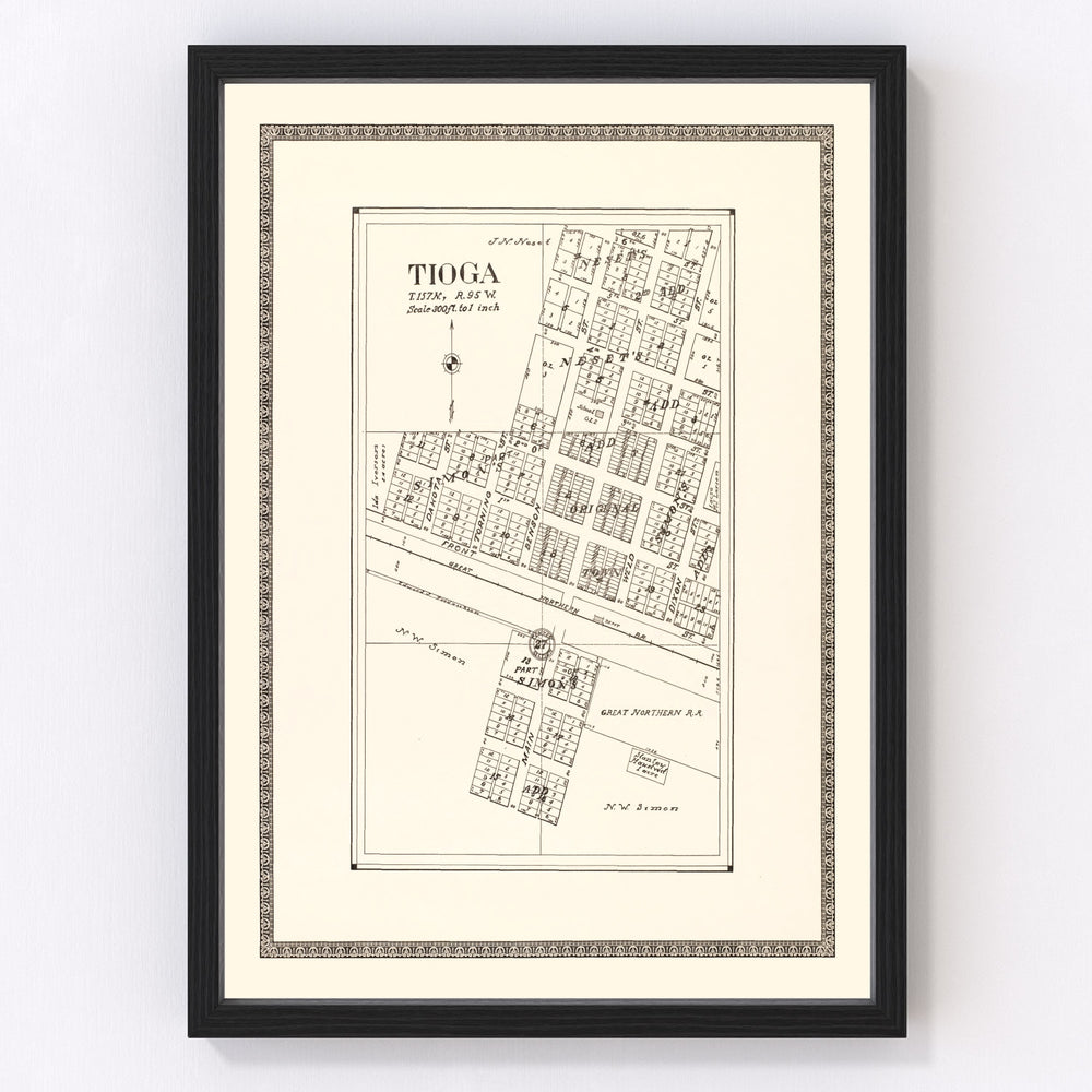 Tioga Vintage Map 1937