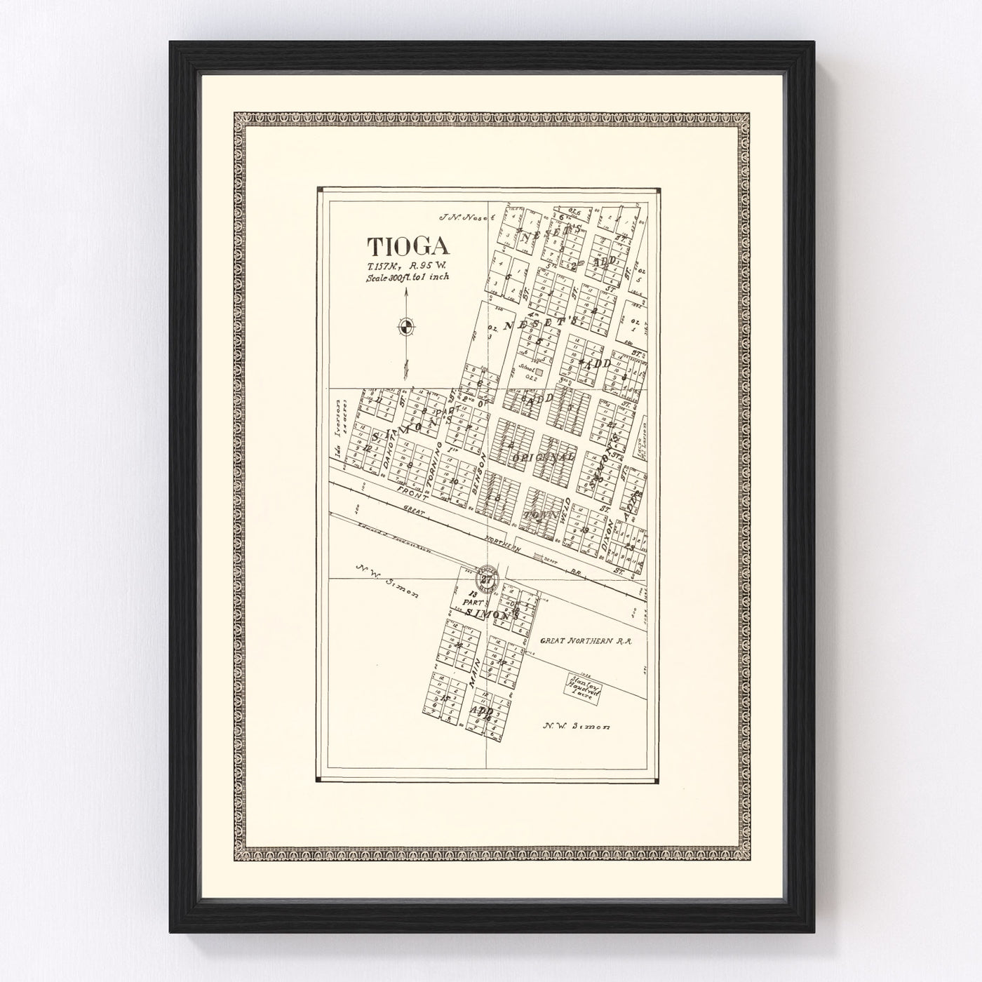 Tioga Vintage Map 1937