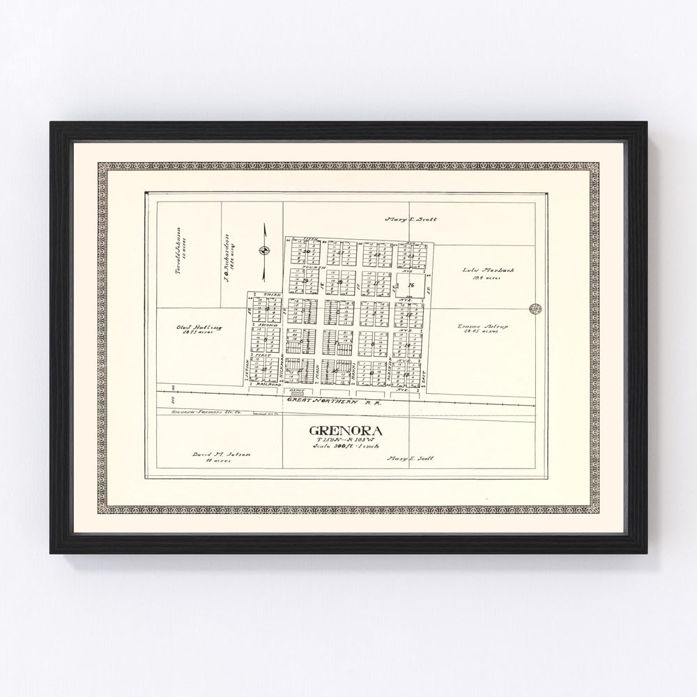 Grenora Vintage Map 1937