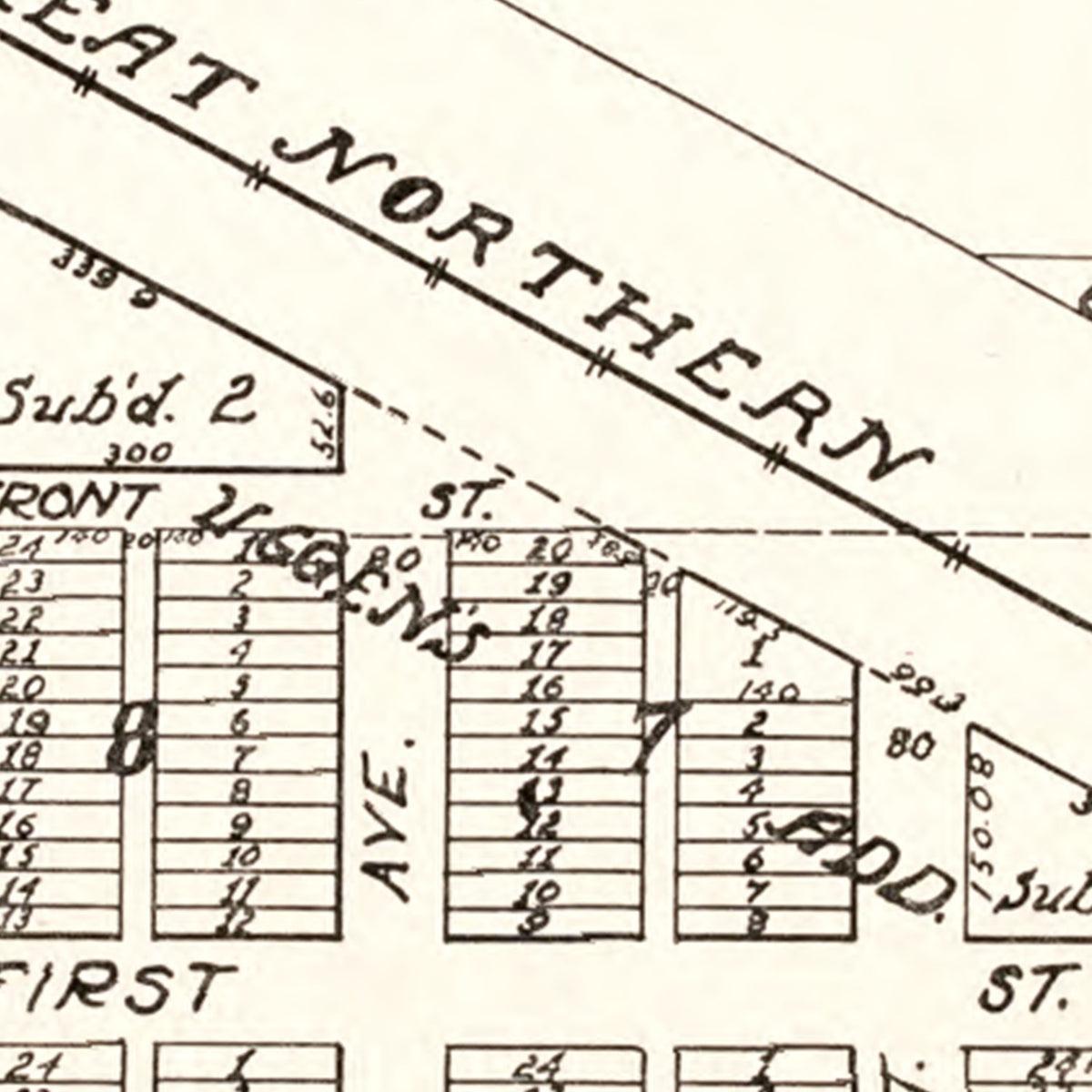 Restored historic details from the 1937 city map of Epping, North Dakota