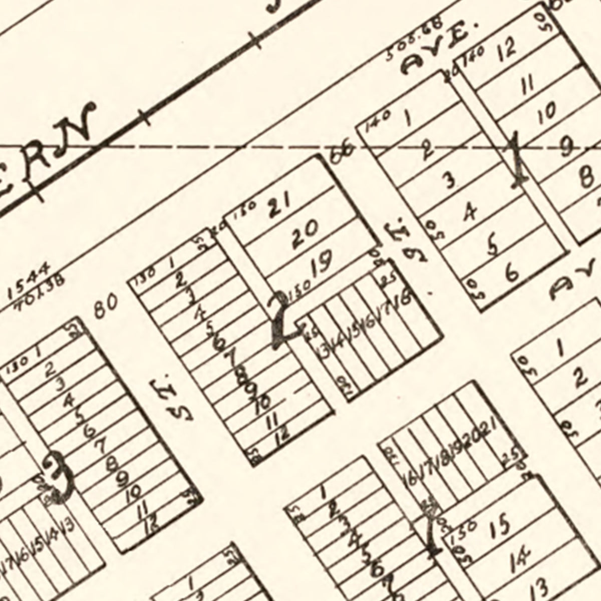 Restored historic details from the 1937 city map of Alamo, North Dakota