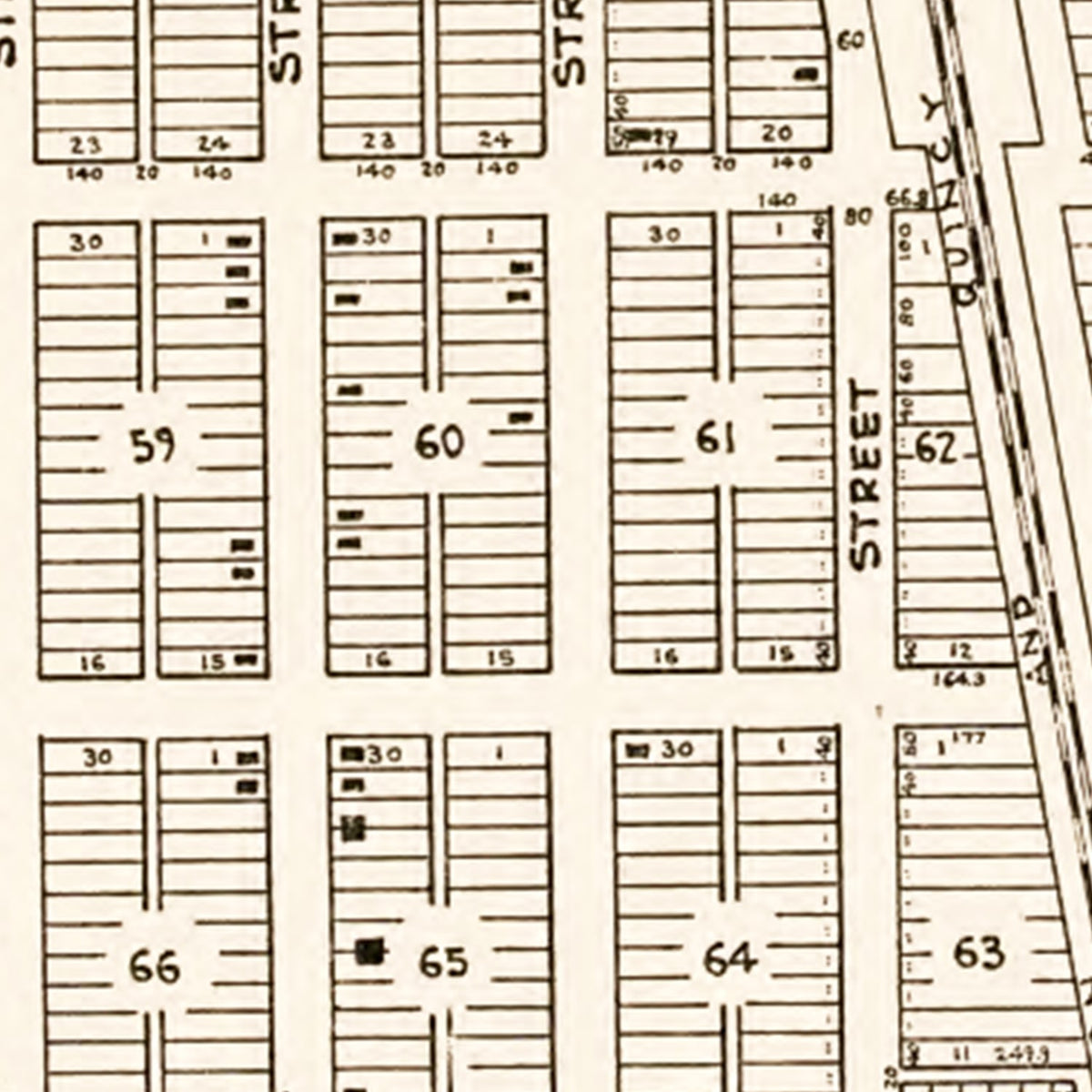 Restored historic details from the 1938 city map of Saint Paul Park, Minnesota