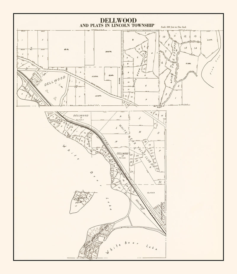 Size comparison using Vintage Map of Dellwood, Minnesota 1938