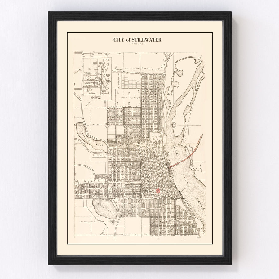 Stillwater Vintage Map 1938