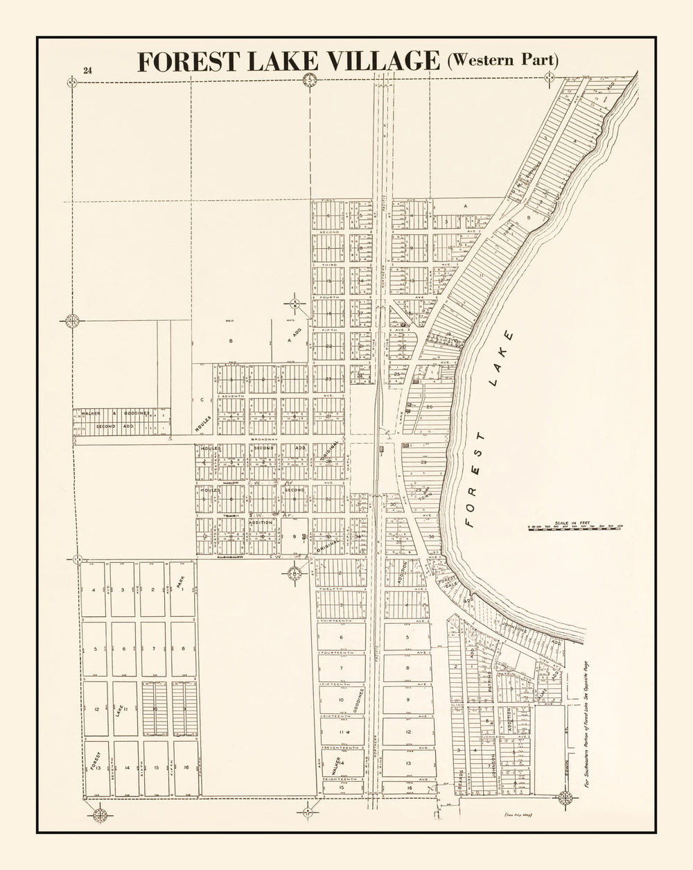 Vintage Map of Forest Lake, Minnesota 1938 print style example