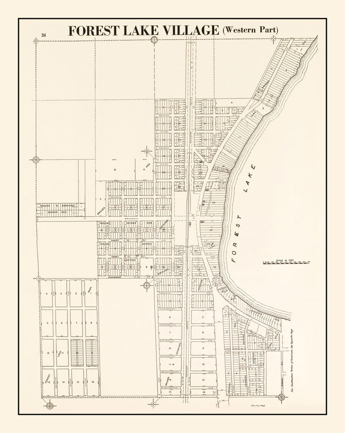 Preview of Vintage Map of Forest Lake, Minnesota 1938
