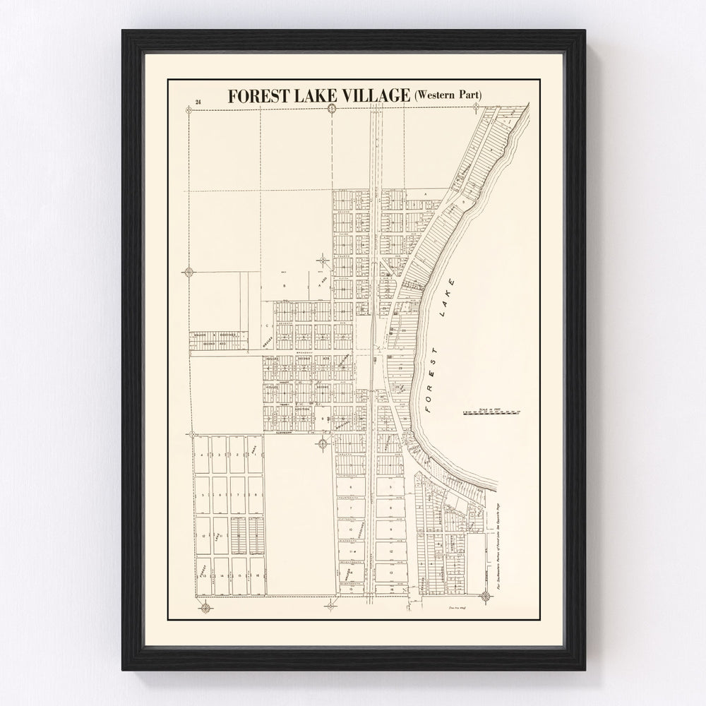 Forest Lake Vintage Map 1938