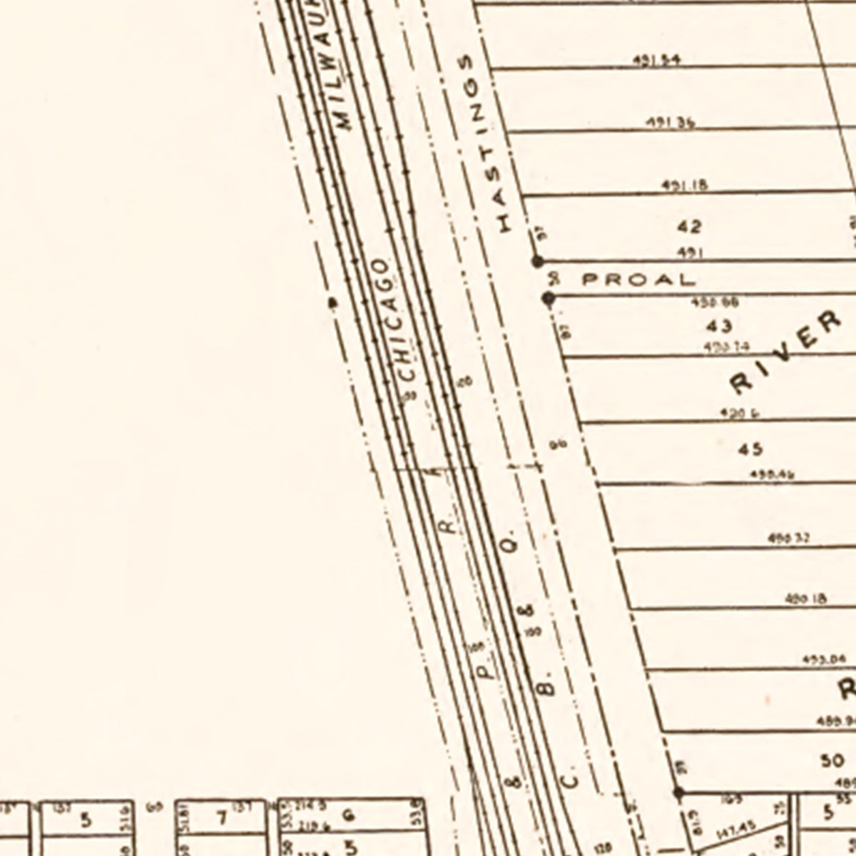 Restored historic details from the 1938 city map of Newport, Minnesota