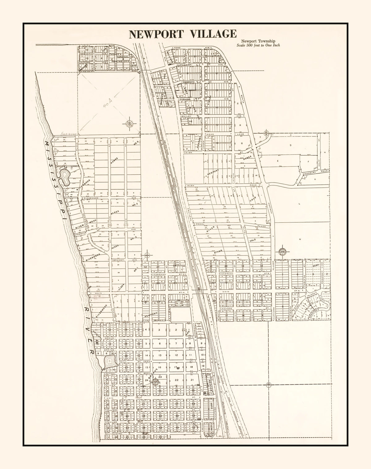 Preview of Vintage Map of Newport, Minnesota 1938
