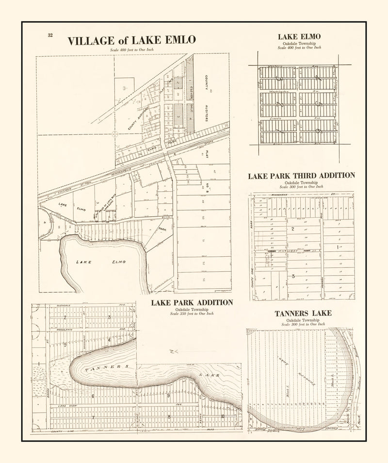 Size comparison using Vintage Map of Lake Emlo, Minnesota 1938