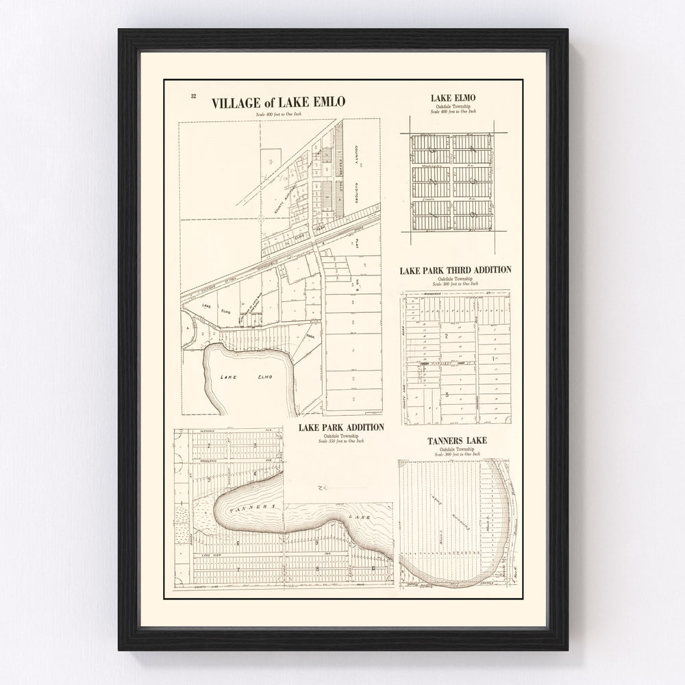 Lake Emlo Vintage Map 1938