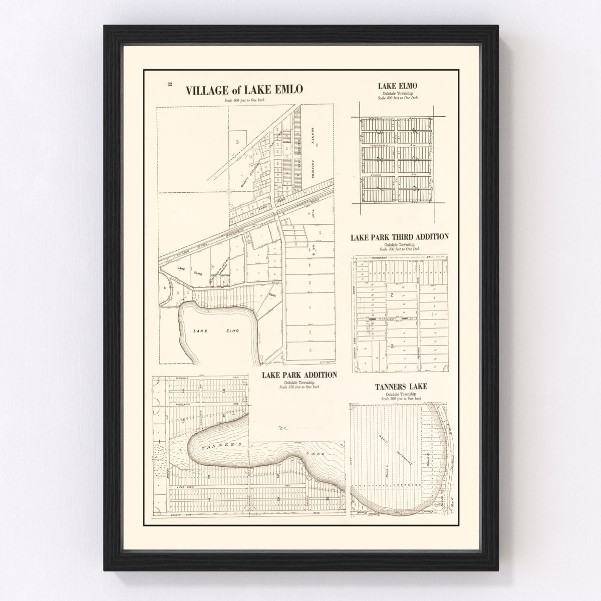 Lake Emlo Vintage Map 1938