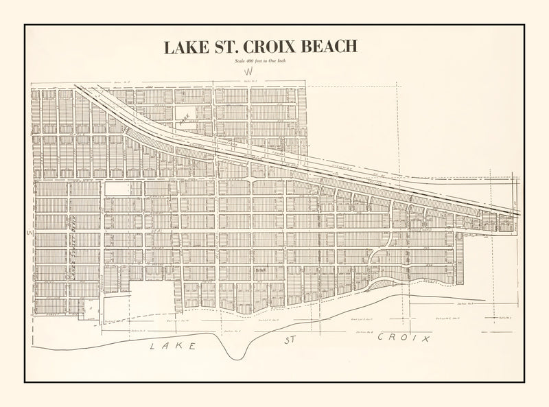 Size comparison using Vintage Map of Lake St Croix, Minnesota 1938