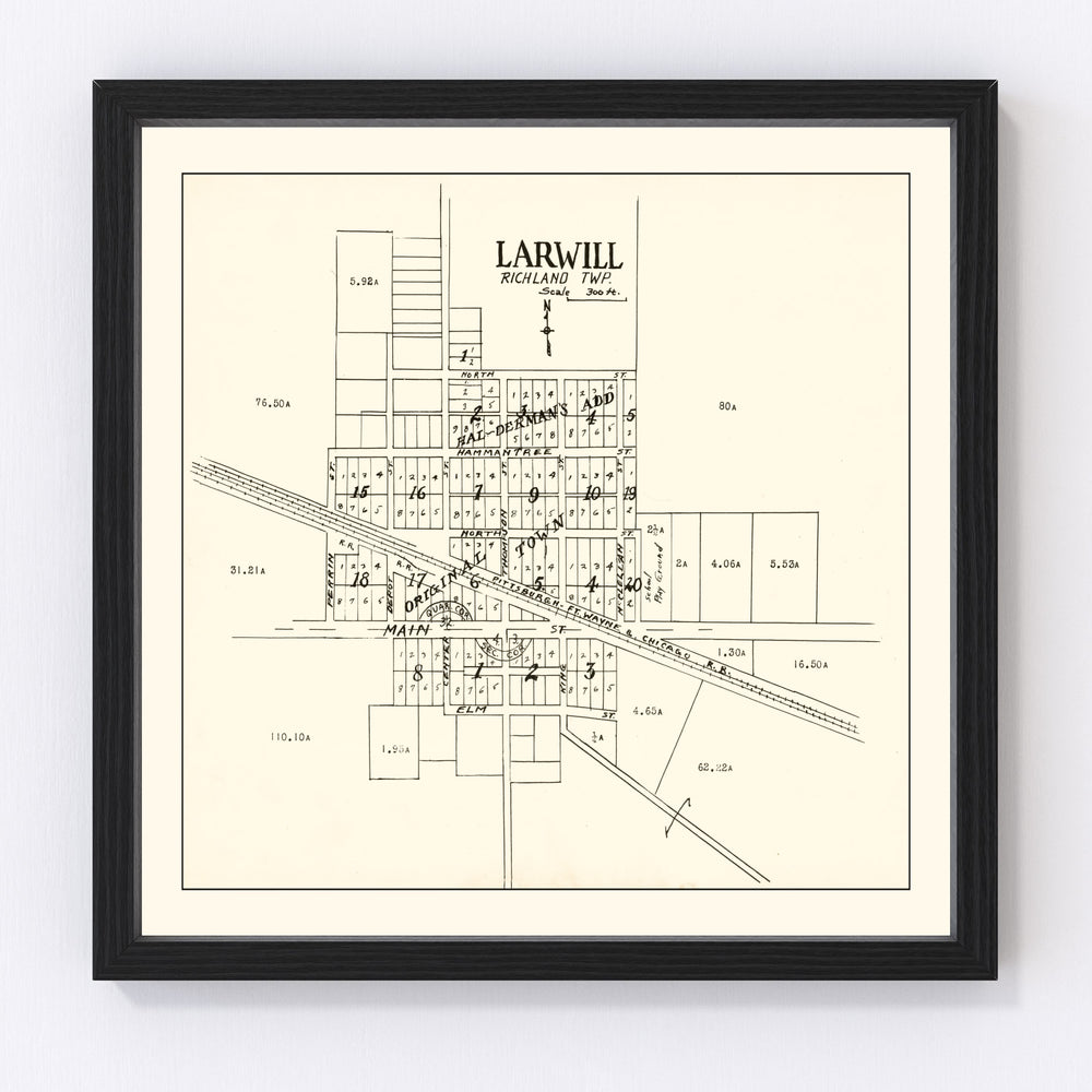 Larwill Vintage Map 1939