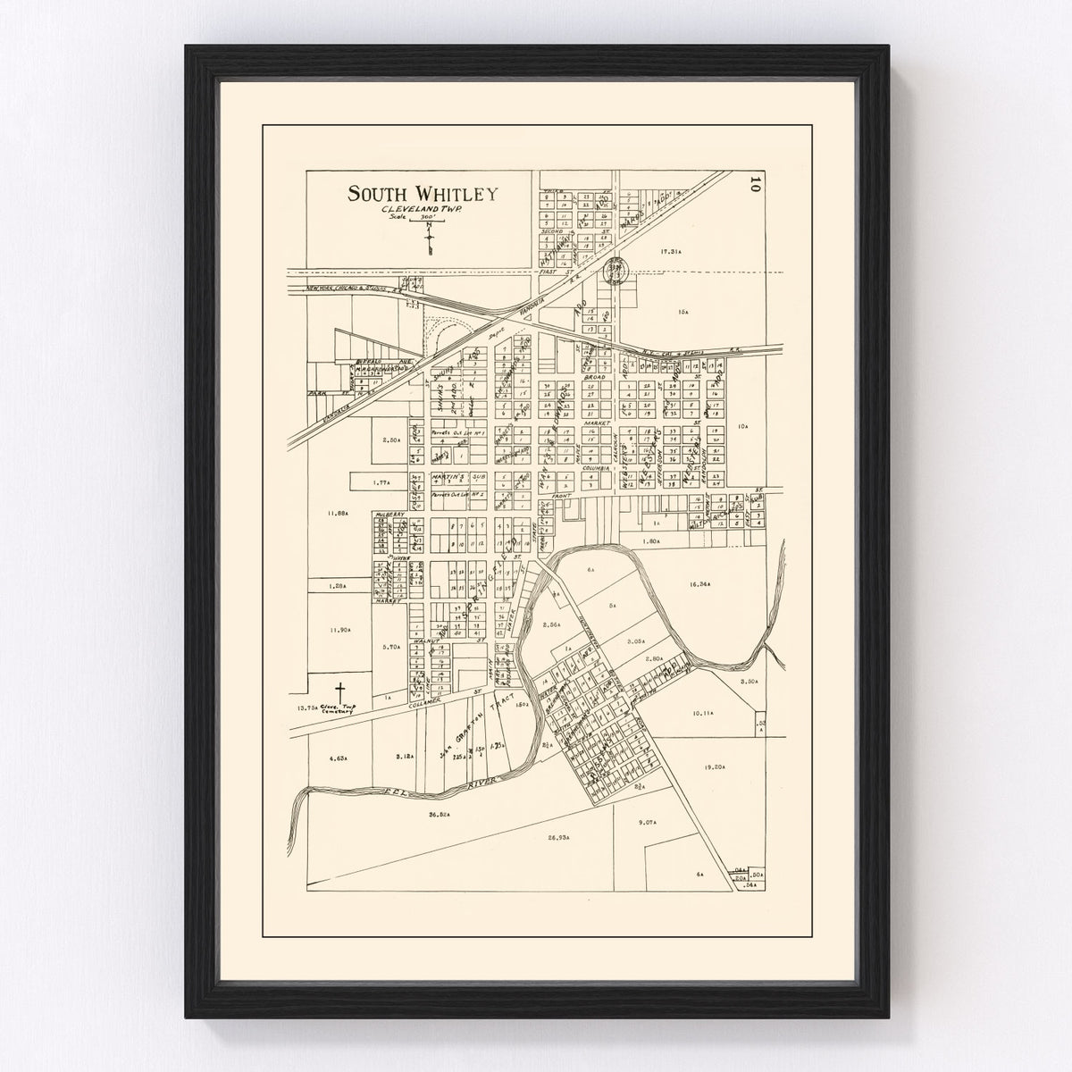 South Whitley Vintage Map 1939