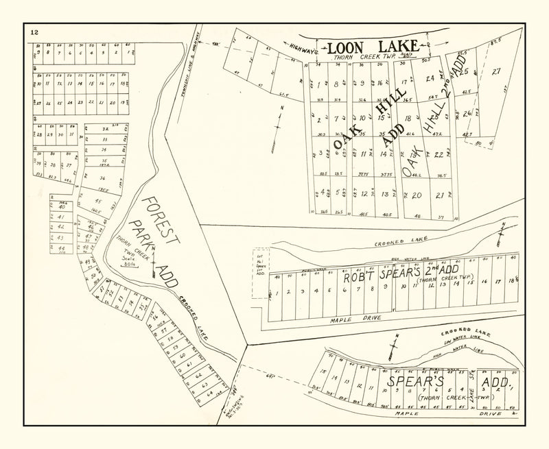 Size comparison using Vintage Map of Loon Lake, Indiana 1939