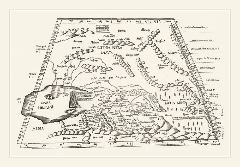 Vintage Silk Road Map 1522 print style example