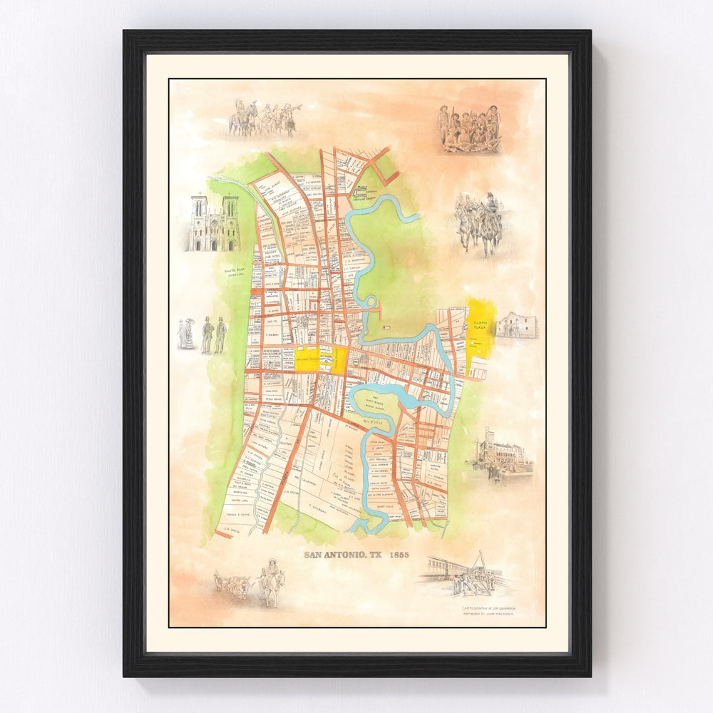 San Antonio Vintage Map 1985