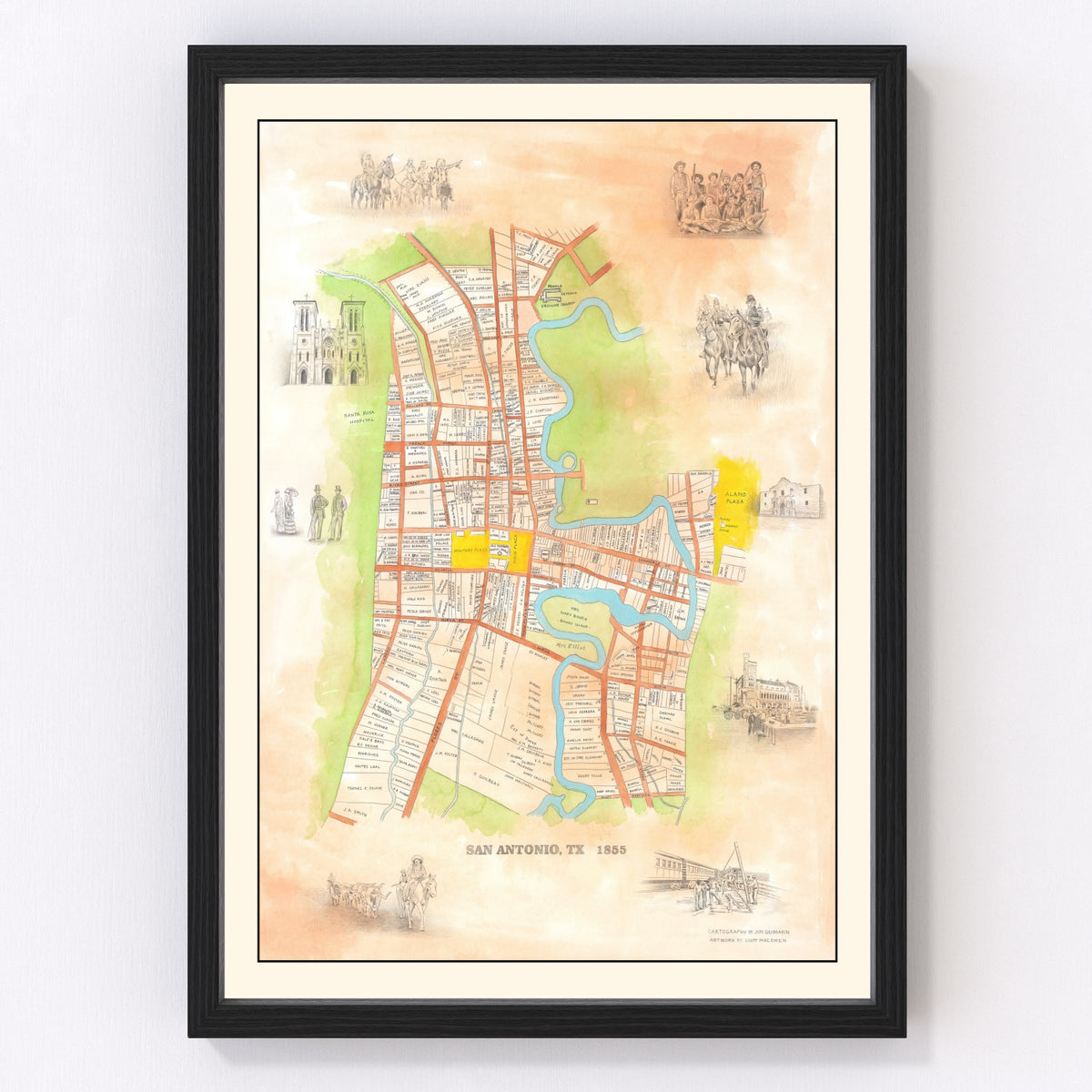 San Antonio Vintage Map 1985